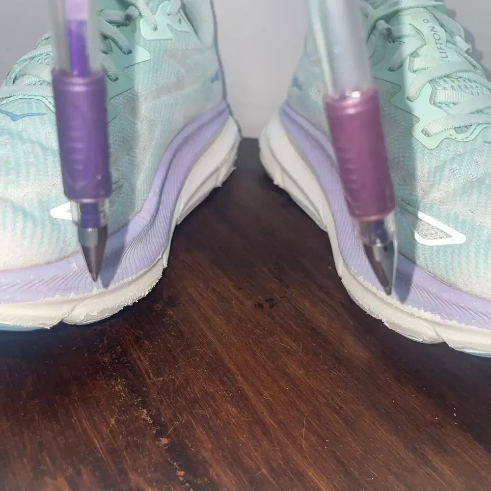 Hoka One One Clifton 9 Women Size 8.5 Blue Purple Running Walking Shoes Sneakers